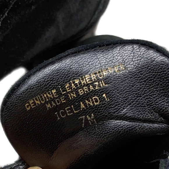 Talbots Iceland EUC Womens 7 Black Suede Lace Up Bombat Boots - Picture 9 of 10